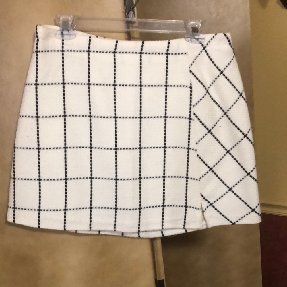 Cato window pane mini lined skirt, lined back zipper, tweed , never worn